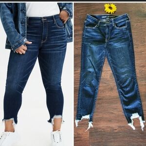 American Eagle Outfitters Blue Hi Rise Legging Crop Jeans 🏔🌐